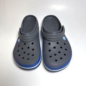Crocs Crocband Grey And Blue Unisex Clogs SlipOn Shoes Slides M8 W10 Comfort